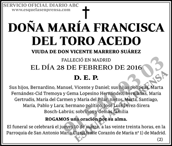 María Francisca del Toro Acedo